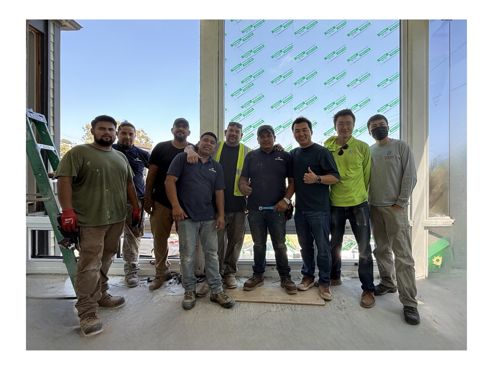 The AZ Glazing installation team on a Southern California project site